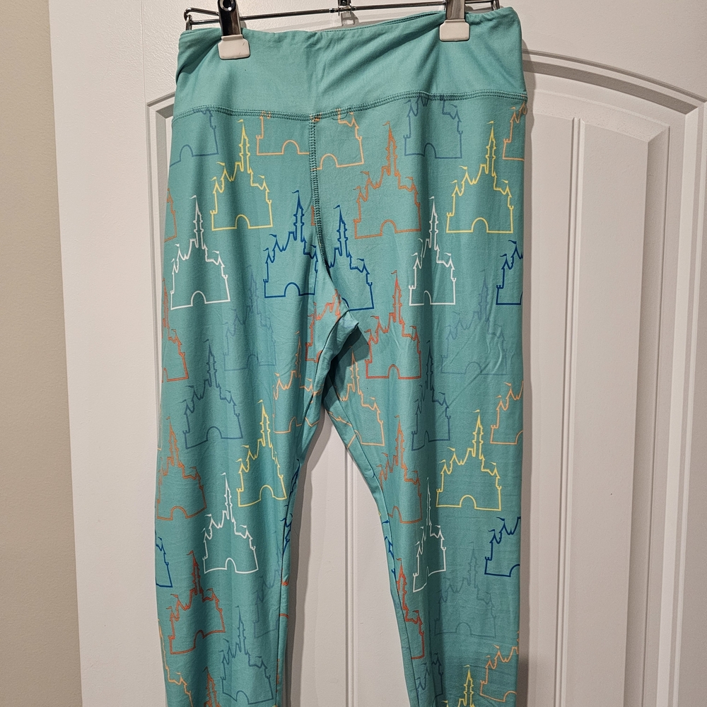 Disney Teal Castle Print Leggings